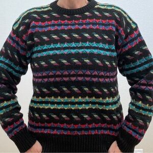 1980’s Vintage Multicolor Patterned Crewneck Sweater